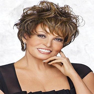 Enchant Short Shag Wig Color RL8/29SS SHADED HAZELNUT - Raquel Welch Wigs Tru2Life Heat Friendly Synthetic Women's Classic Cut Straight or Touseled Curls
