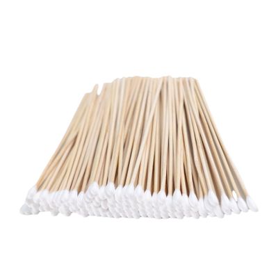 200PCS 6-Inch Wooden Sterile Cotton Swabs - Individually Wrapped for Home Health & Beauty Care - Ideal for Ear Cleaning, Makeup, Jewelry & Piercing Aftercare (6 Inch Long, Count, 200)