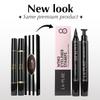 LA PURE Waterproof Liquid Eyeliner Stamp Winged Eyeliner Tool 2x Cat Eye - Winged & Fine Tipped Pen Eyeliner Stencil Smudge Proof Black Eye Liner Tiktok Trend Items Wing Stamp - Black 8mm view 2