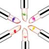 firstfly Pack of 6 Crystal Flower Jelly Lipstick, Long Lasting Nutritious Lip Balm Lips Moisturizer Magic Temperature Color Change Lip Gloss (Black) view 2