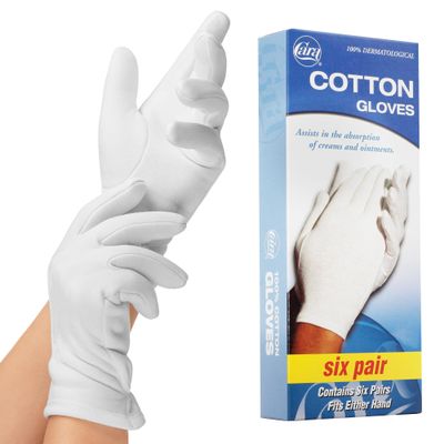 CARA Moisturizing Eczema Cotton Gloves, Small, 6 Pair