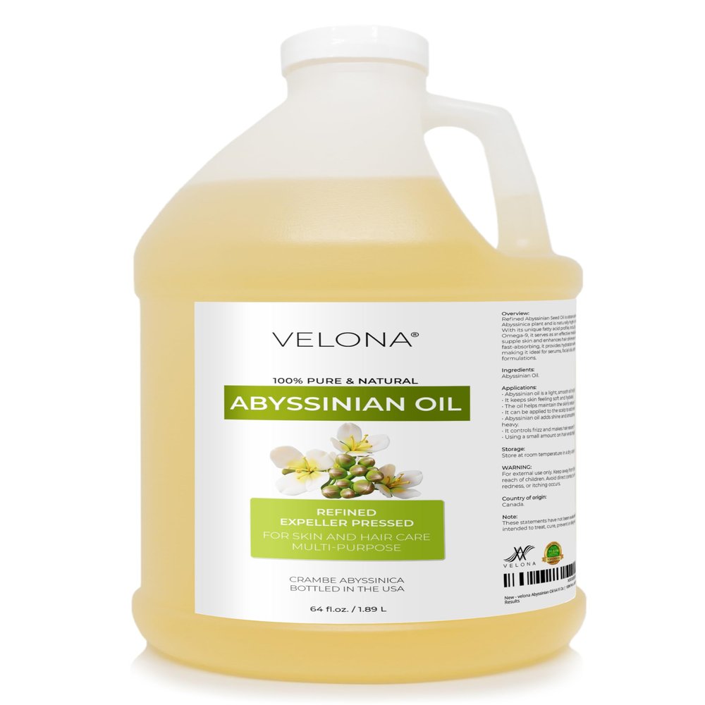 velona Abyssinian Oil 64 Fl Oz | 100% Pure and Natural Carrier Oil | Hair, Body Care | Use Today - Enjoy Results