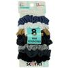 Scunci Effortless Beauty Mini Scrunchies No-damage Assorted Denim-Colors Elastics 8 Count, Ponytailers view 4