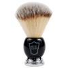 Parker Deluxe Synthetic Silvertip Shaving Brush  22mm UltraSoft Knot, Chrome & Black Handle + Acrylic Stand for Proper Drying view 1