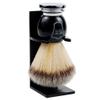 Parker Deluxe Synthetic Silvertip Shaving Brush  22mm UltraSoft Knot, Chrome & Black Handle + Acrylic Stand for Proper Drying view 2
