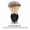 Parker Deluxe Synthetic Silvertip Shaving Brush  22mm UltraSoft Knot, Chrome & Black Handle + Acrylic Stand for Proper Drying view 4