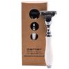 Parker  Deluxe Mach 3 Razor with Triple Blades for Close Shave  Premium White Resin Handle with Chrome Trim view 1