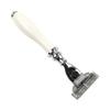Parker  Deluxe Mach 3 Razor with Triple Blades for Close Shave  Premium White Resin Handle with Chrome Trim view 2
