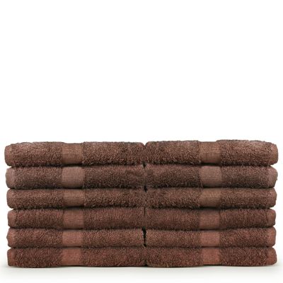 100% Cotton Salon, Hair Drying Towels - Soft and high Absorbent - 16 x 27 inches - 12 - Pack (Salon Towel - Set of 12, Brown)