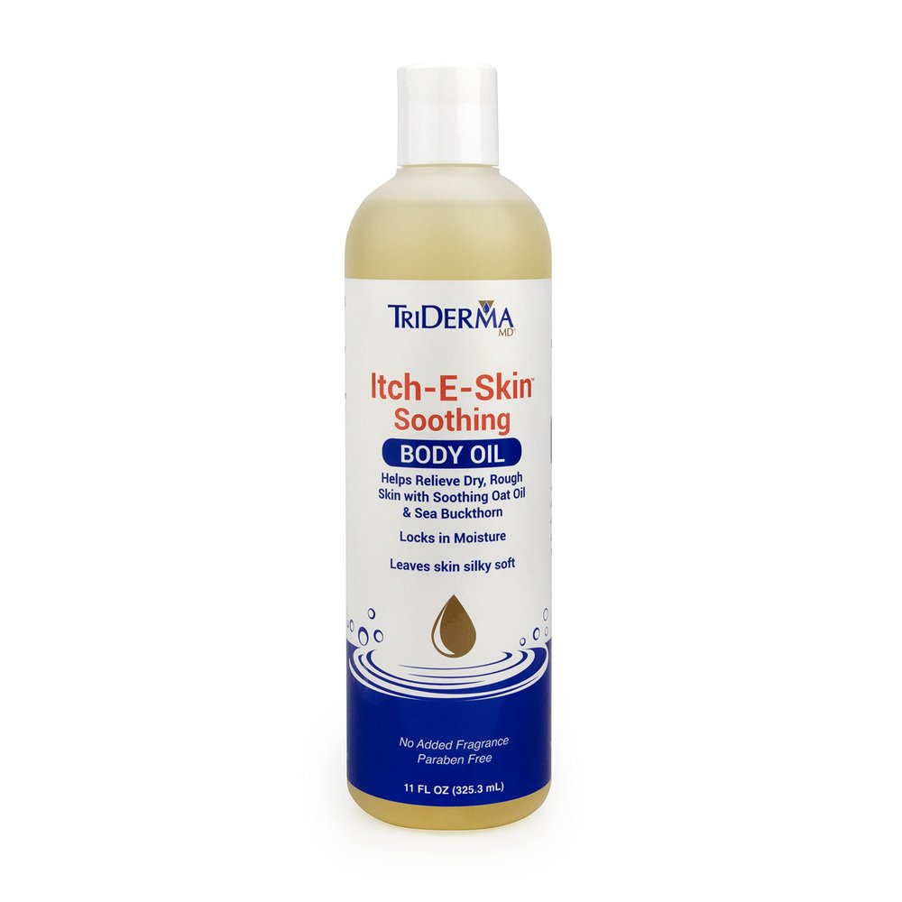 Itch-E-Skin Soothing and Moisturizing Body Oil with Sea Buckthorn and Rose Hip, Helps Relieve Tight, Dry Skin, Non-Greasy, Nourishing and Calming Body Oil, 11 fl oz