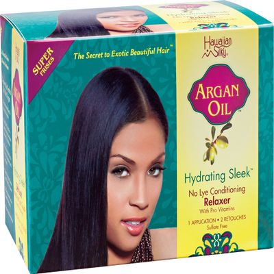 Hawaiian Silky Hydrating Sleek No Lye Relaxer Argan Oil, Super