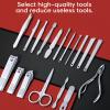 Nail Clippers Set Fingernail and Toenail Clipper Cutters Men's Accessories,Manicure Pedicure Kit Professional Grooming Kits,Nail Care Tools with Travel Case Gifts for Men Women view 3