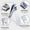 Nail Clippers Set Fingernail and Toenail Clipper Cutters Men's Accessories,Manicure Pedicure Kit Professional Grooming Kits,Nail Care Tools with Travel Case Gifts for Men Women view 4