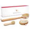 Dry Brushing Body Brush Set  Natural Bristle Spa Exfoliator Kit with Face Cleansing Brush, Long Dry Brushing Body Brush for Lymphatic Drainage & Massaging Cellulite Brush for Smooth, Radiant Skin view 1