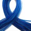 10 Pieces - Solid Royal Blue Thin Long Whiting Farm Rooster Saddle Hair Extension Feathers | Moonlight Feather view 2