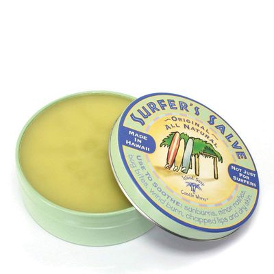 Island Soap & Candle Works Surfer's Salve - All Natural Skin Soothing Balm - Moisturizing Anti-Chafing Ointment for Insect Bites, Sunburn, Windburn, Chapped Lips, Rashes & New Tattoos - 4 Ounce