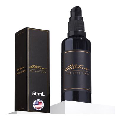 Alitura Anti-Aging Peptide & Collagen Gold Serum for Face with Vitamin A, CoQ10 & Astaxanthin Korean-Inspired Hydrating Serum for Wrinkles, Radiance & Firmness 50ml