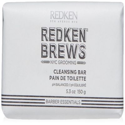 Redken Brews Men's Cleanse Bar - Multi-Purpose Bar Soap For Face and Body For All Men's Skin Types, Moisturizing & Deodorizing With Clean & Fresh Scent, 5.3 Fl Oz