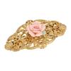 1928 Jewelry Porcelain Rose Filigree 2.75 Inch Hair Barrette Clip For Women (Pink), (1 Pcs), Handmade Flowers, Botanical Inspired Floral Accessories, Made In USA view 1