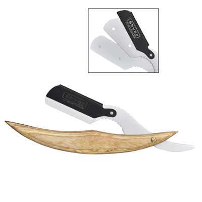 Cream& White Straight Cut Throat Shaving Razor Wooden Barber Hair Salon