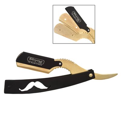 Barber Hair Salon Straight Cut Throat Shaving Steel Black & Gold Razor