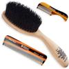 Kent Beard & Mustache Set - BRD5 Horse Hair + Nylon Bristle Brush, 81T + FOT Handmade Sawcut Combs, Pistol-Grip Wood Handle, Dry/Wet Use, Distributes Oils & Balms - Full Grooming Kit for Men view 1