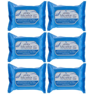 Body Drench 3-in-1 Micellar Water Makeup Remover Wipes  Removes Waterproof Makeup, Facial Cleanser, 30 Ct. (6 Pack)