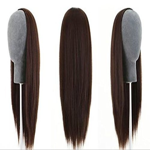 RemeeHi 3/4 Half Wig 100% Indian Remy Human Hair Silky Straight Hair Weft Cap to Choose 15" 140g #12 Light Brown