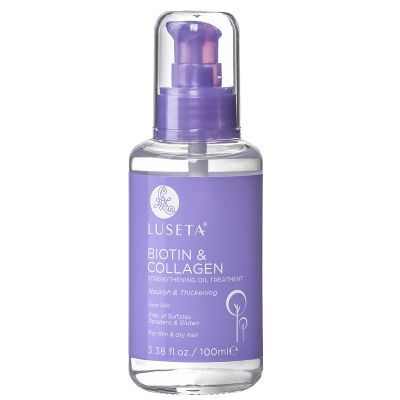 L LUSETA Biotin Hair Growth Serum with Collagen, Hair Oil for Thin and Damage Hair Growth Oil, Biotin growth serum for Frizzy & Damaged hair, Thickening and Healthier Scalp for Men & Women 3.38 Fl Oz