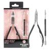 JAPONESQUE Soft Touch Toenail Clipper & Cuticle Pusher Manicure Set for Salon Quality Results, Anti-Slip Grip, Stainless Steel view 1