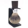 Parker 3-Band Pure Badger Shaving Brush with Stand  Long Loft Bristles for Generating a Rich Lather, Ergonomic Walnut Handle with Chrome Accents, Handmade Wet Shaving Brush | Iconic Brand view 1