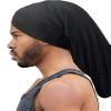 King.J Super Long Unisex Spandex Cap for Dreadlocks (Black) view 4