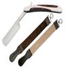 Stainless Steel & Wood Handle Razor with STROP Set view 1