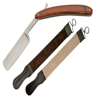 Wood Razor and STROP Set