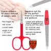 3 Swords Germany - Brand Quality 6 Piece Manicure Pedicure Grooming kit Set - Scissors, Metal and Glass Nail File, Clipper, Tweezers with Synthetic Leather case - red/red Tools view 2
