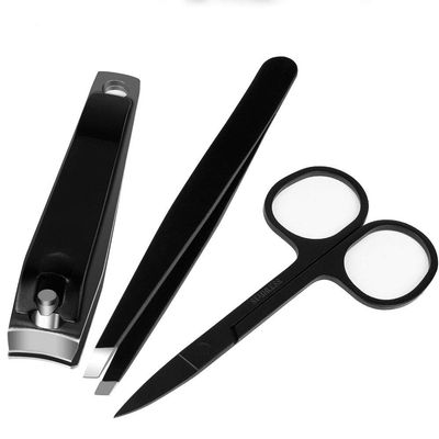 3Pcs Nail Clippers Set, Stainless Steel Fingernail and Toenail Clipper Cutters, Professional Nail Clippers Cutter for Men,Women,Kids. Slanted Tip Tweezers, Eyebrow Scissors, Nail Cutter