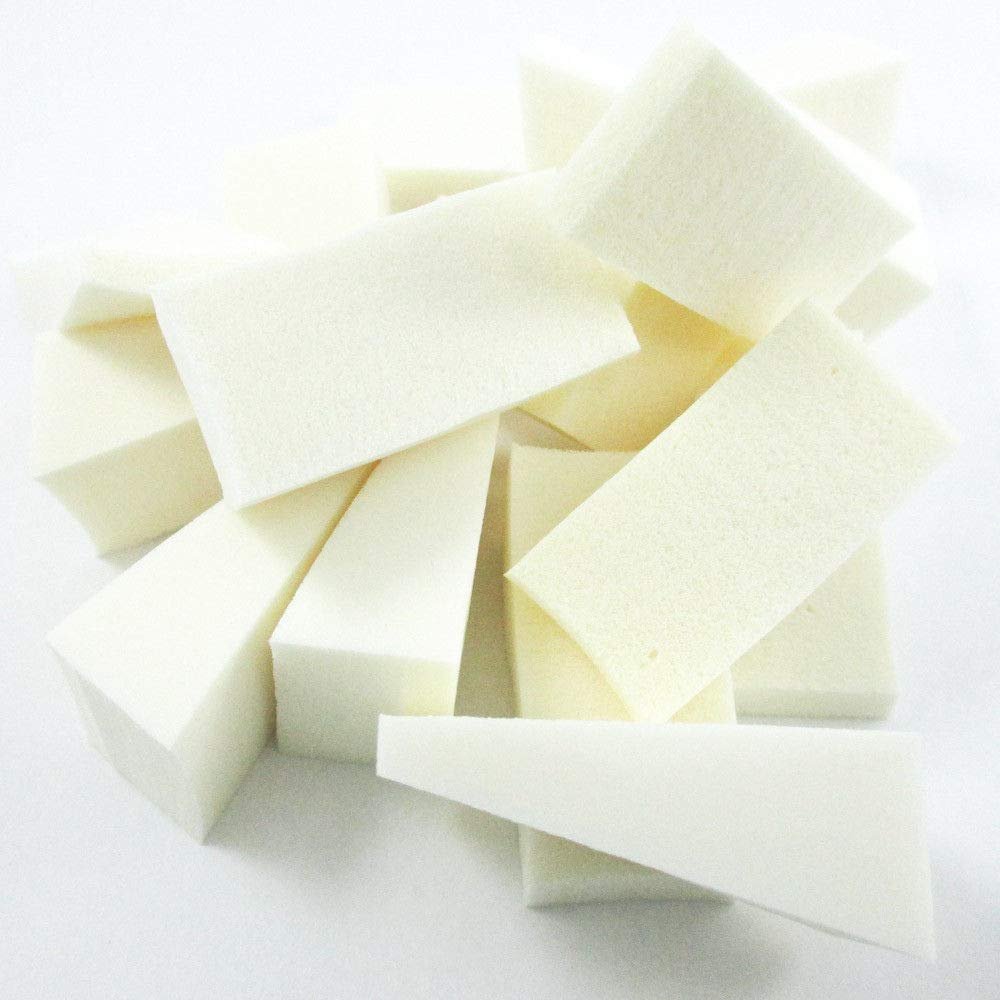 32 Makeup Cosmetic Wedge Triangle Facial Sponge Applicator White Foam Wedges