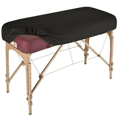Therapist's Choice Durable Fitted PU Vinyl leather Protection Cover for Massage Tables (Massage Table not included) (Black)