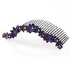 Large Decorative Hair Comb Rhinestone Crystal Flowers Bridal Hair Comb, Puple view 1