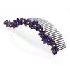 Large Decorative Hair Comb Rhinestone Crystal Flowers Bridal Hair Comb, Puple view 2