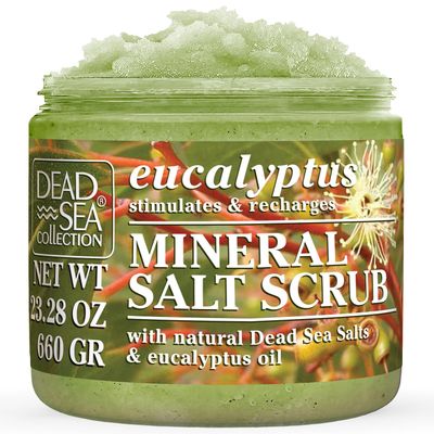 Dead Sea Collection Eucalyptus Salt Scrub  Exfoliating Body Scrub for Women  Moisturizing and Nourishing Skin  with Pure Oils and Dead Sea Minerals (23.28 Oz)