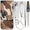 3 Swords Germany - Brand Quality 4 Piece Manicure Pedicure Grooming kit Set for Professional Finger & Toe Nail Care Tweezers File Clipper Fashion Leather case in Gift Box, Made by 3 Swords (03621) view 1