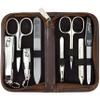 3 Swords Germany - brand quality 8 piece manicure pedicure grooming kit set for professional finger & toe nail care genuine leather case in gift box, Made in Germany view 1