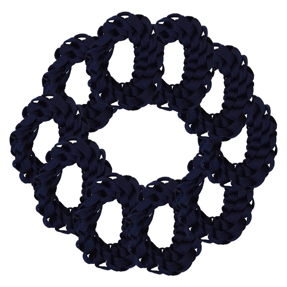 10 Pack Shoelace Hair Scrunchies Hair Ties - Navy