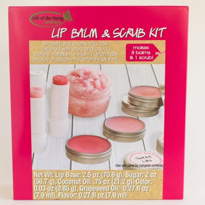Life of The Party Lip Balm & Scrub Kit, Makes 8 balms and 1 Scrub, 2 Ounces