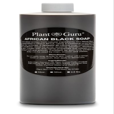 African Black Soap Liquid 16 fl. oz. 100% Raw Pure Natural From Ghana. Acne Treatment, Aids Against Eczema & Psoriasis, Dry Skin, Scars and Dark Spots. Great For Pimples, Blackhead, Face & Body Wash.