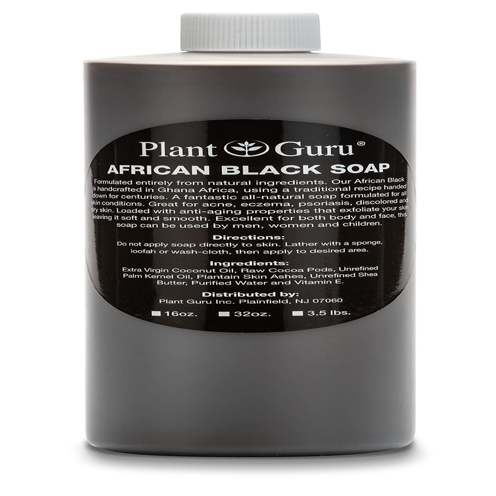 African Black Soap Liquid 16 fl. oz. 100% Raw Pure Natural From Ghana. Acne Treatment, Aids Against Eczema & Psoriasis, Dry Skin, Scars and Dark Spots. Great For Pimples, Blackhead, Face & Body Wash.