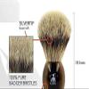 G.B.S Badger Shaving Brush with Faux Horn Handle, Free Stand, Large Silvertip view 4