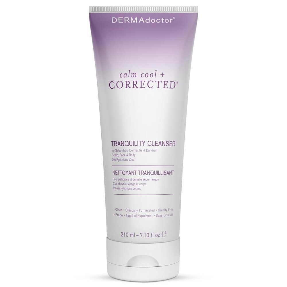 DERMAdoctor Seborrheic Dermatitis Face Wash 2% Pyrithione Zinc Shampoo Dermatologist Formulated Dandruff Scalp Treatment Pyrithione Zinc Face Wash and Body Cleanser for Sensitive Skin 7.10 oz