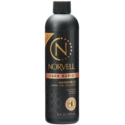 Norvell Premium Spray Tan Solution Dark Rapid 8 Fl. Oz  Professional Sunless Tanning Formula for Fast Natural Bronze Glow, Streak Free, Long Lasting Color